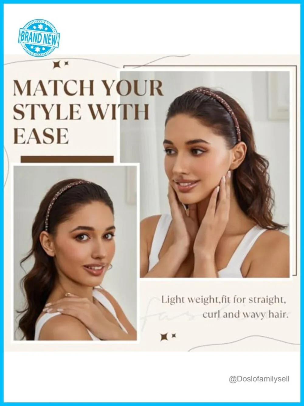 Resin & Cotton Blend Protection Teeth Hair Hoop Headband Set of 4